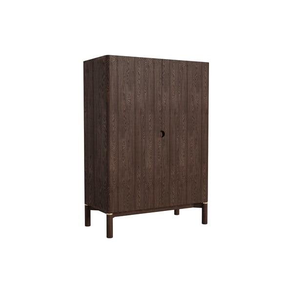 Sötétbarna szekrény tölgyfa dekorral 90x130 cm Arun – Unique Furniture