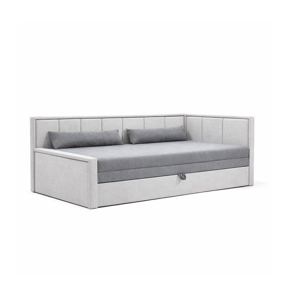 Szürke zsenília kinyitható-tárolóhelyes kanapé 214 cm Fulgeo – ELTAP