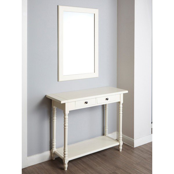 Elefántcsont színű borovi fenyő konzolasztal 35x96 cm Heritage – Premier Housewares-image-1
