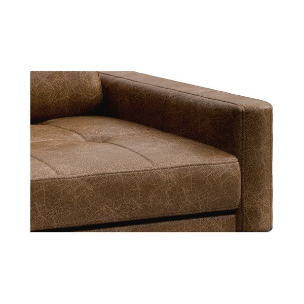 Musso Tufted barna bőr kanapé bal oldali fekvőfotellel - MESONICA-image-4