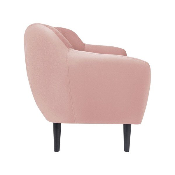 Toscane világos rózsaszín 2 személyes kanapé, fekete lábak - Mazzini Sofas-image-2