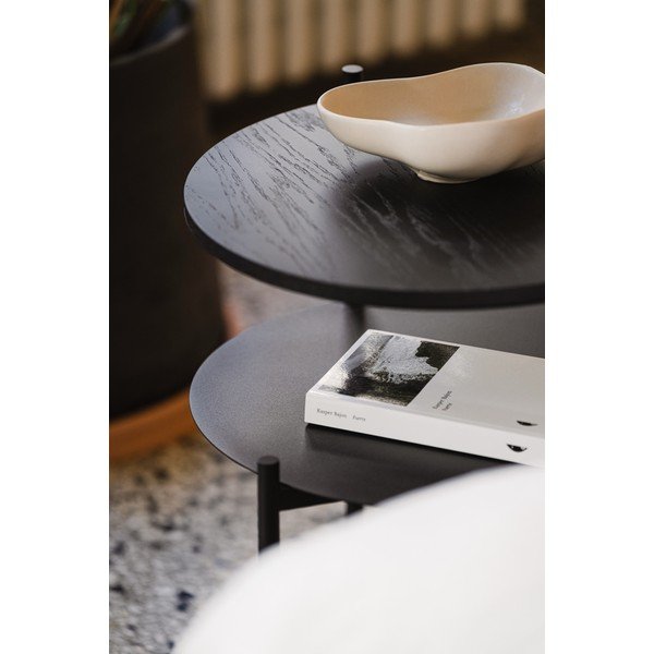 Fekete éjjeliszekrény tölgyfa dekoros asztallappal Tu – noo.ma-image-3