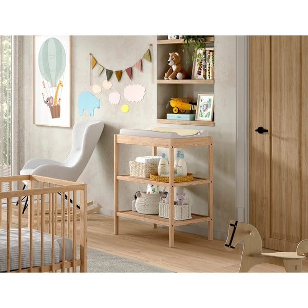 Natúr színű bükkfa pelenkázó asztal Dino – Vipack-image-1