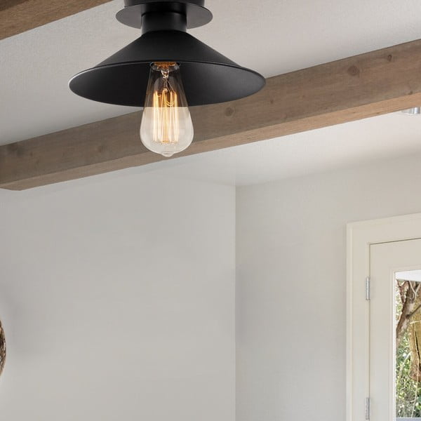 Fekete mennyezeti lámpa fém búrával ø 24 cm Berceste – Opviq lights-image-1