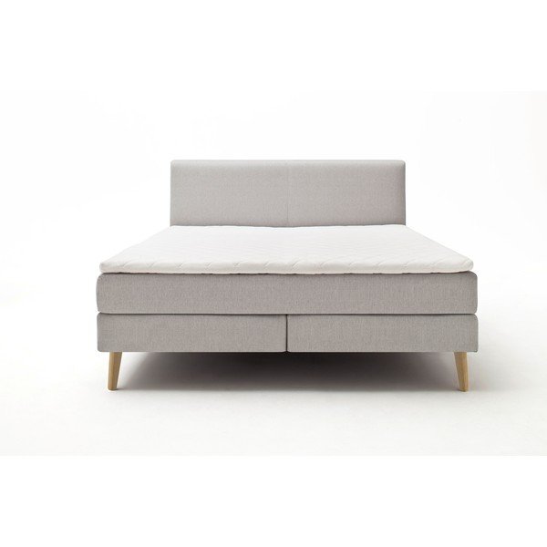Világosszürke boxspring ágy 160x200 cm Greta – Meise Möbel-image-3