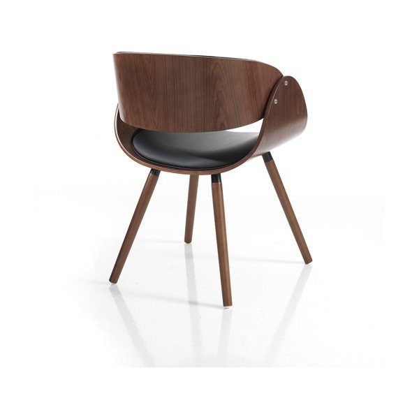 Fekete-sötétbarna kárpitozott karfás étkezőfotel Visby Evo – Tomasucci-image-3