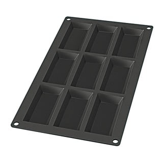 Fekete szilikon sütőforma, 9 mini rekeszes - Lékué