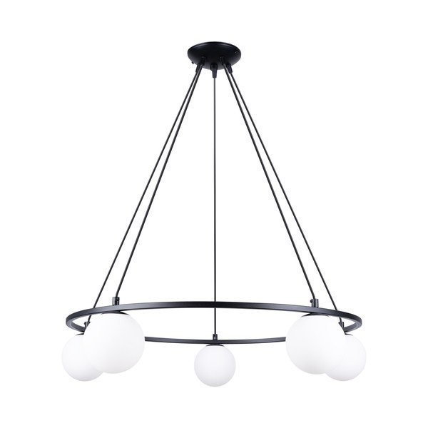 Fehér-fekete függőlámpa üveg búrával Umerta – Sollux