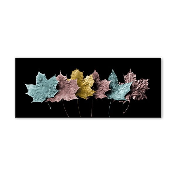 Glas Pastell Leafes kép, 50 x 125 cm - Styler