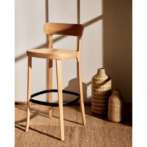 Natúr színű bárszék kőrisfa dekorral 99 cm Romane – Kave Home-image-1