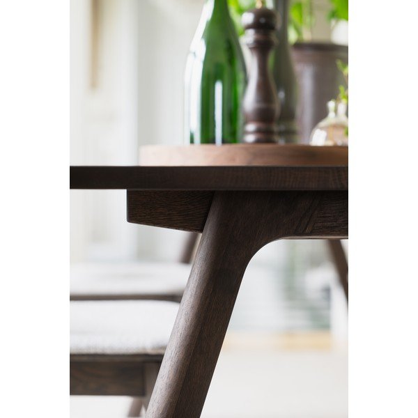 Tölgyfa bővíthető étkezőasztal 95x220 cm Clapperton – Rowico-image-4