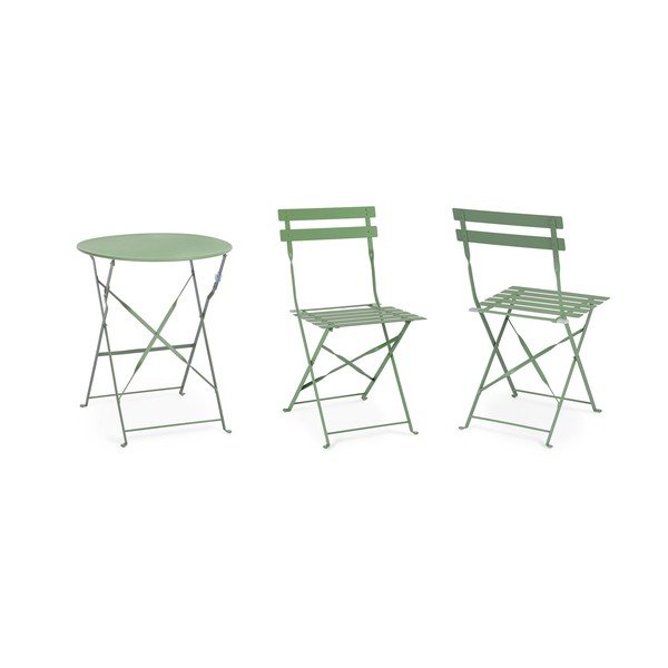 Zsályaszínű acél kétszemélyes kerti étkezőgarnitúra Austin – Bizzotto-image-2