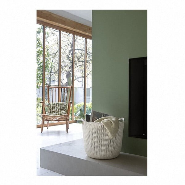 Krémszínű kerek tárolókosár - Curver-image-1