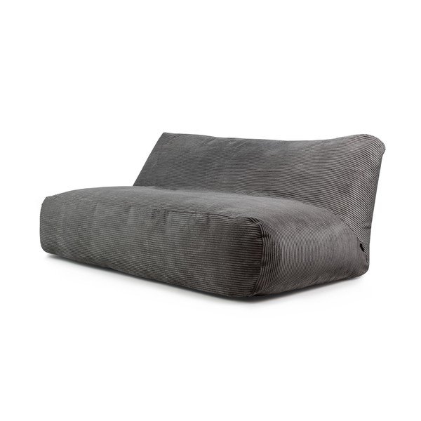 Sötétszürke kordbársony babzsákfotel Sofa Tube 190 – SLOWDOWN