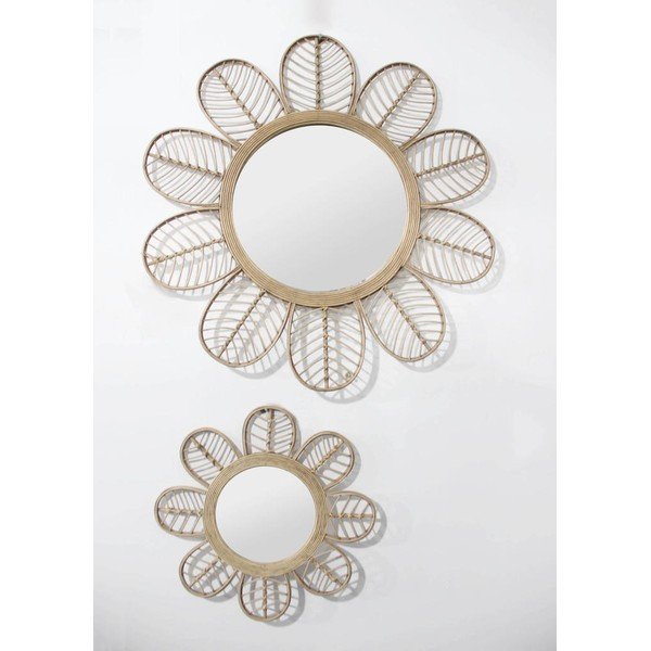 Fali tükör rattan kerettel ø 81 cm Sevent's – Sema-image-2