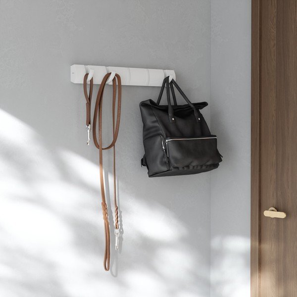 Matt fehér borovi fenyő fali fogas 51 cm Flip – Umbra-image-1
