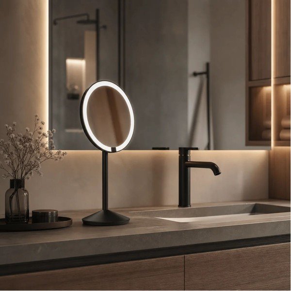Kozmetikai tükör világítással-nagyítós (ötszörös nagyítás) ø 12 cm – simplehuman-image-1