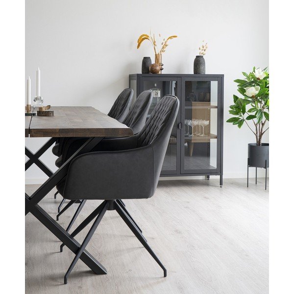 Sötétszürke kárpitozott étkezőfotel Harbo – House Nordic-image-1