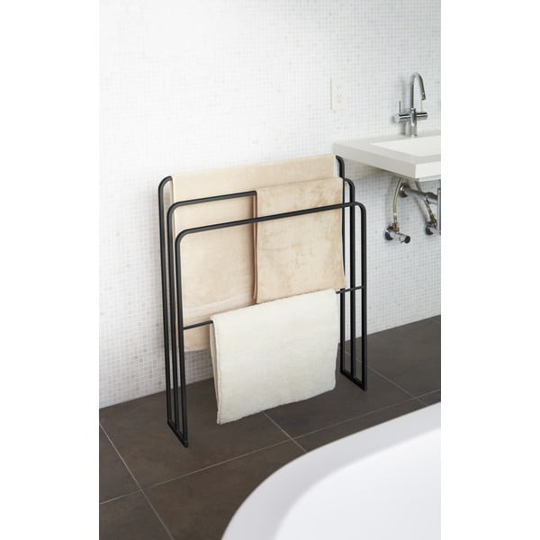 Tower fekete fém törölközőtartó - Yamazaki-image-4