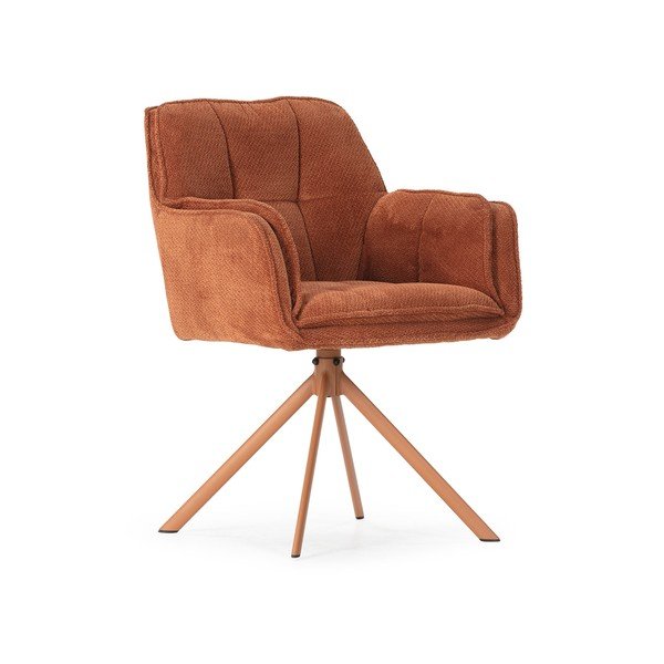 Terrakotta színű kárpitozott étkezőfotel szett 2 db-os Keiko – Marckeric