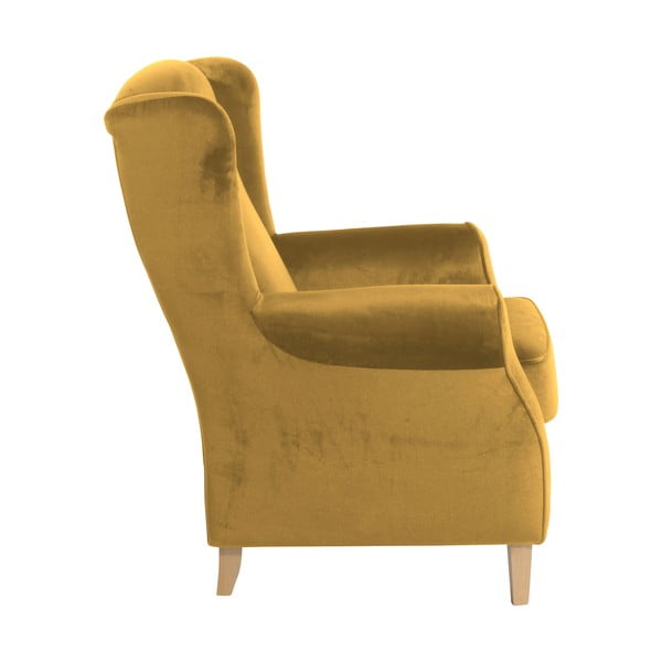 Lorris Velour Corn mustársárga füles fotel - Max Winzer-image-3
