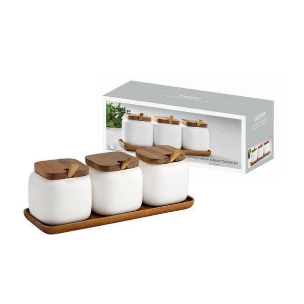 Porcelán cukortartó-sótartó doboz szett 3 db-os Essentials – Ladelle-image-1