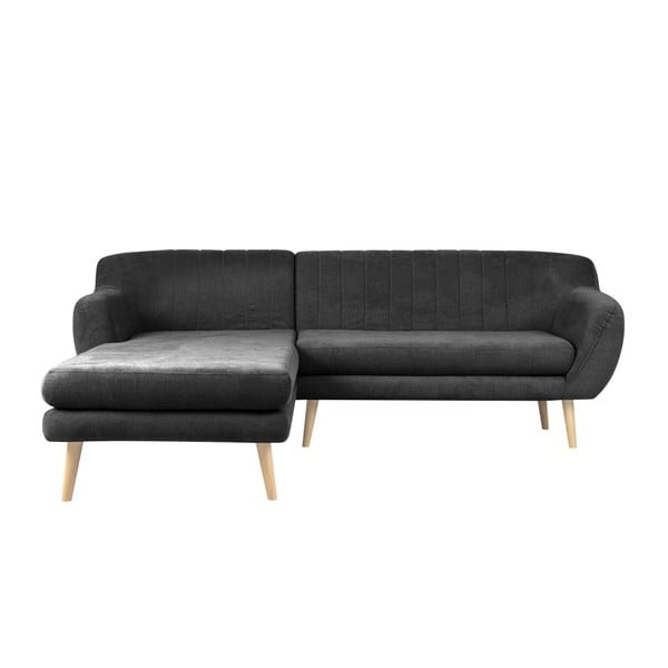 Sardaigne sötétszürke kanapé baloldali fekvőfotellel - Mazzini Sofas