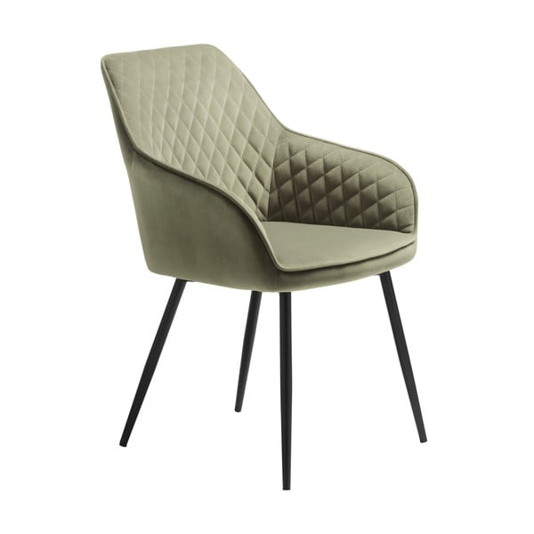 Khaki kárpitozott karfás étkezőfotel Milton – Unique Furniture