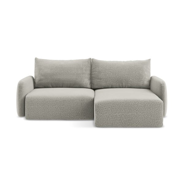 Világosszürke kinyitható-tárolóhelyes sarokkanapé (jobb oldali) Kalena – Makamii