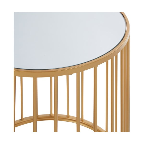 Kerek tárolóasztal szett üveg asztallappal 2 db-os Avantis – Premier Housewares-image-4