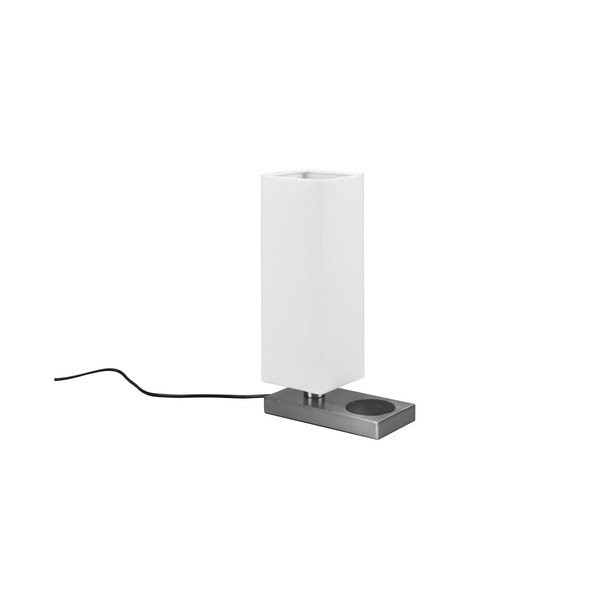 Ezüstszínű asztali lámpa vezeték nélküli töltővel (magasság 35 cm) Haley – Reality-image-1