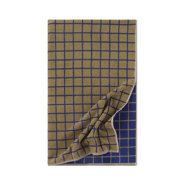 Zöld-kék pamut fürdőlepedő 90x150 cm Grid – Jotex