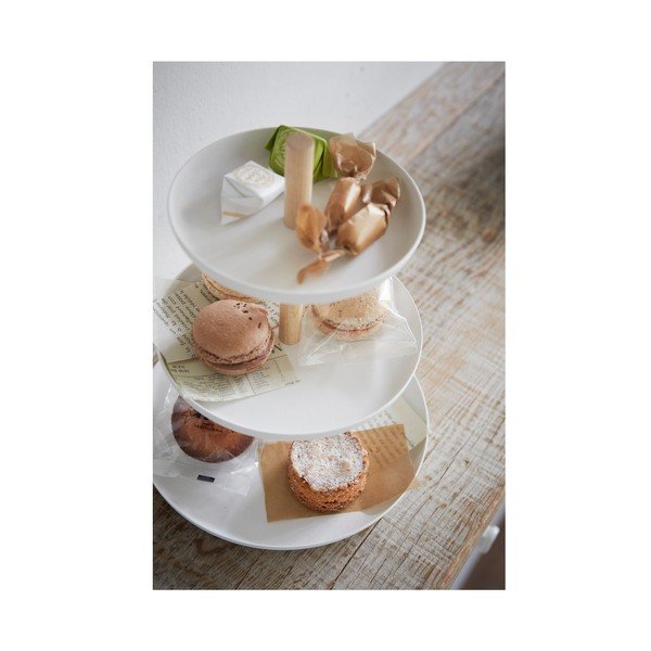 Tosca háromszintes fehér süteményes tálca - YAMAZAKI-image-3