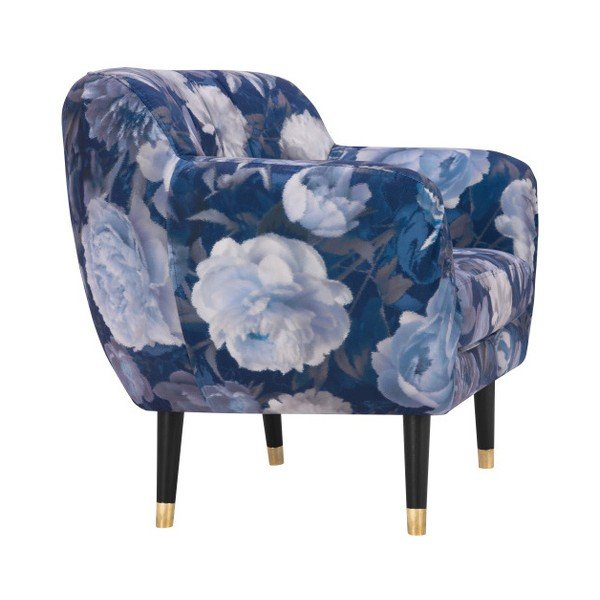 Benito Floral kék fotel - Mazzini Sofas-image-3