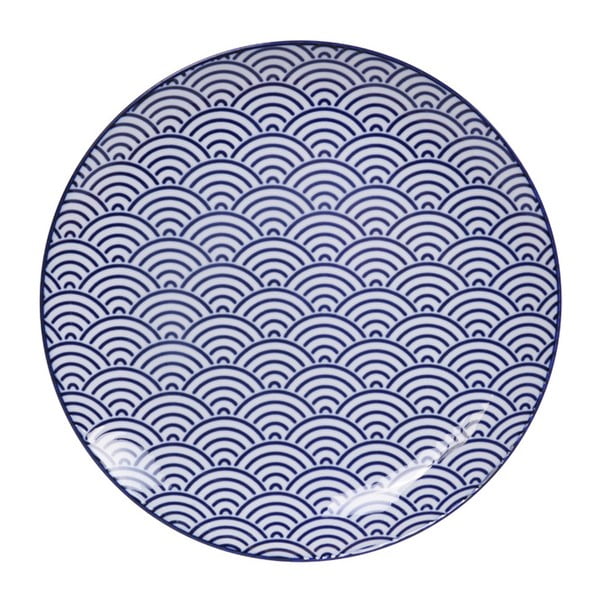 Wave kék porcelán tányér, ø 25,7 cm - Tokyo Design Studio