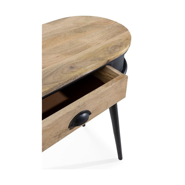 Fekete-natúr színű konzolasztal 38x90 cm Delhi – MOME-image-4