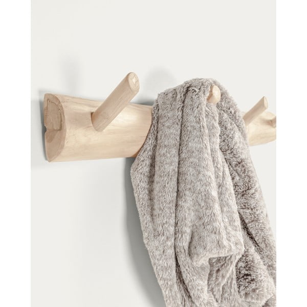 Natúr színű teakfa fali fogas 63 cm Gaillech – Kave Home-image-2