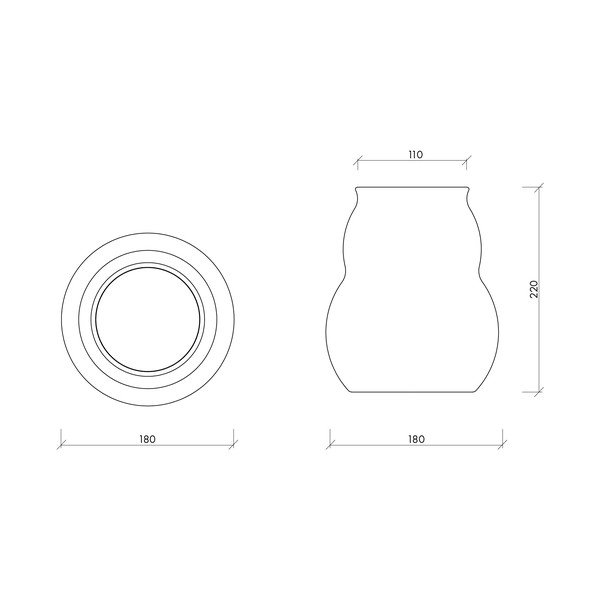 Sötétbarna üveg kézzel készített váza (magasság 22 cm) Dam – noo.ma-image-4