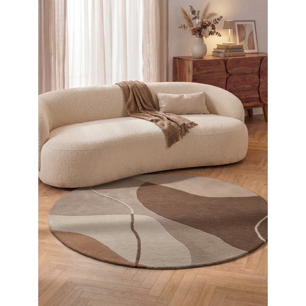 Barna gyapjú kerek szőnyeg ø 200 cm Muse – Villeroy&Boch-image-1