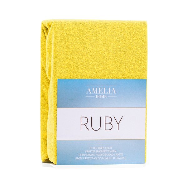 Ruby Yellow sárga kétszemélyes gumis lepedő, 220-240 x 220 cm - AmeliaHome-image-2