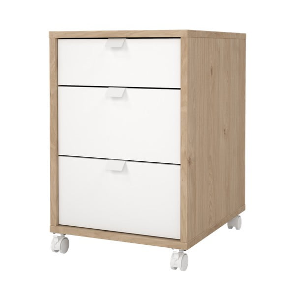 Fehér-natúr színű szekrény tölgyfa dekorral 41x61 cm Sign – Tvilum-image-3