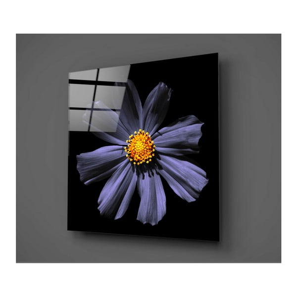 Flowerina fekete-lila üvegkép, 30 x 30 cm - Insigne