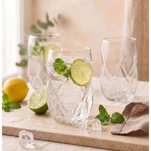 Boroszilikát üveg pohár szett 6 db-os 400 ml Geo – Vialli Design-image-1