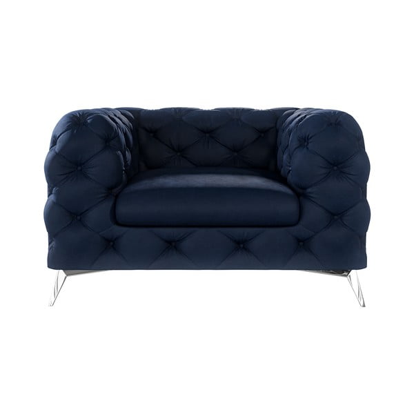 Sötétkék bársony fotel Chelsea – Ropez-image-1