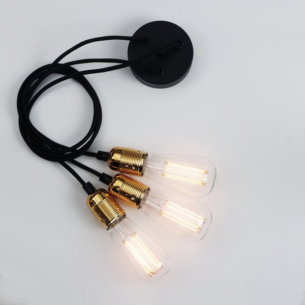 Uno háromágú függőlámpa aranyszínű részletekkel - Sotto Luce-image-4