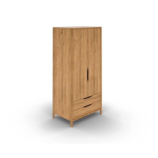 Natúr színű tölgyfa ruhásszekrény 96x188 cm Twig – The Beds-image-2