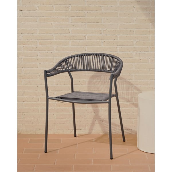 Szürke műrattan étkezőszék szett 4 db-os Futadera – Kave Home-image-1