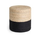 Fekete-natúr színű puff Juta Gold Black – Hanse Home