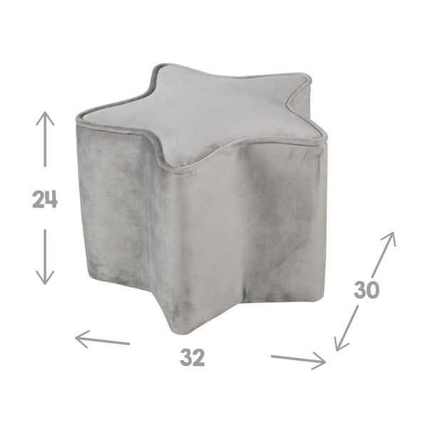 Világosszürke bársony gyerek puff Lil Sofa – Roba-image-2