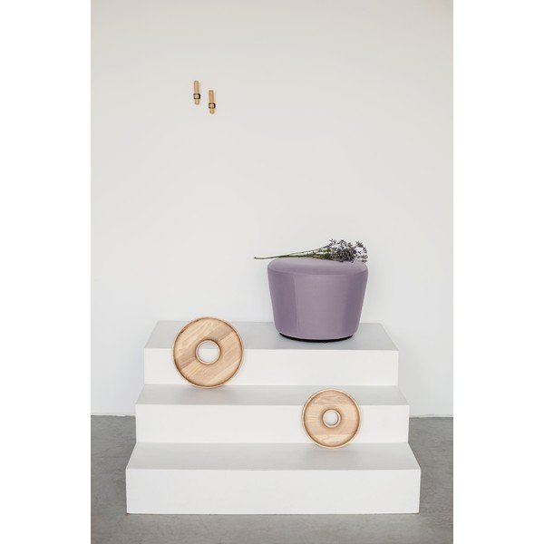 Naïve konyakbarna bőr puff, ø 52 cm - EMKO-image-3